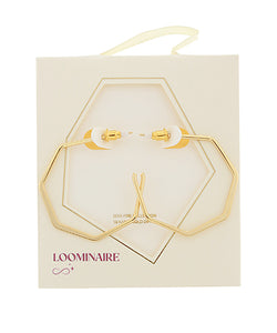 Hexagon Hoops 18k Gold Hoops