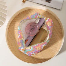 Wavy Flowers Corduroy Make Up Pouch