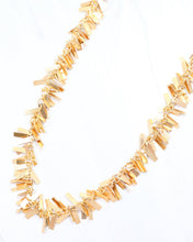 Metal Fringe Necklace Worn Gold