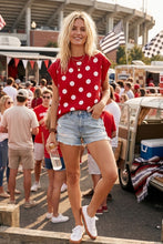 Red and white dot sweatr