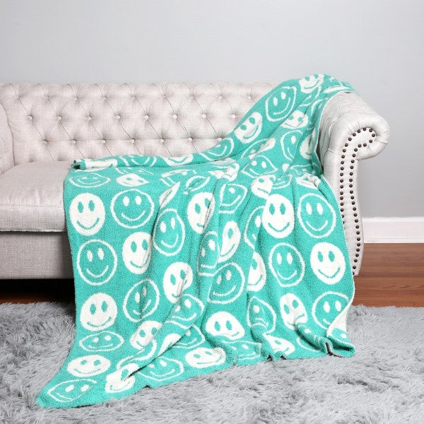 Teal Smiley Blanket