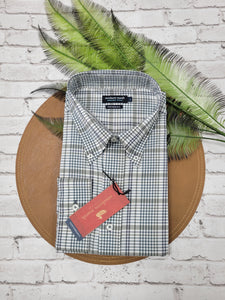 Southern Marsh Shores Performance Buttondown Sage and Navy