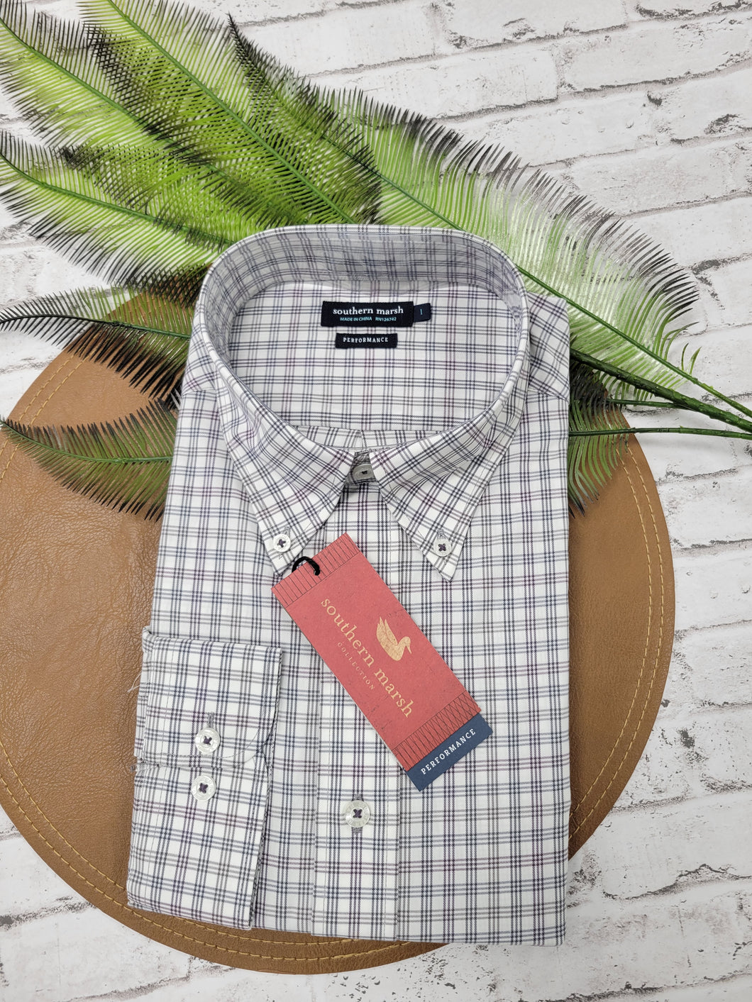 Southern Marsh Odessa Button Down Slate and Gray