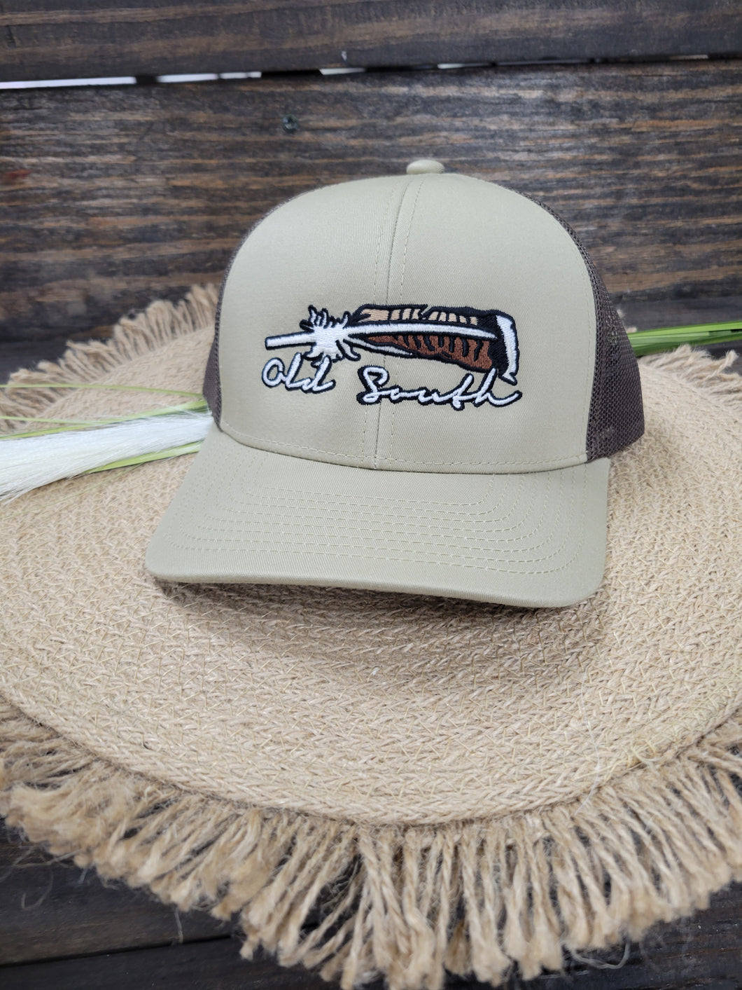 Old South Turkey Feather Khaki/Brown Hat