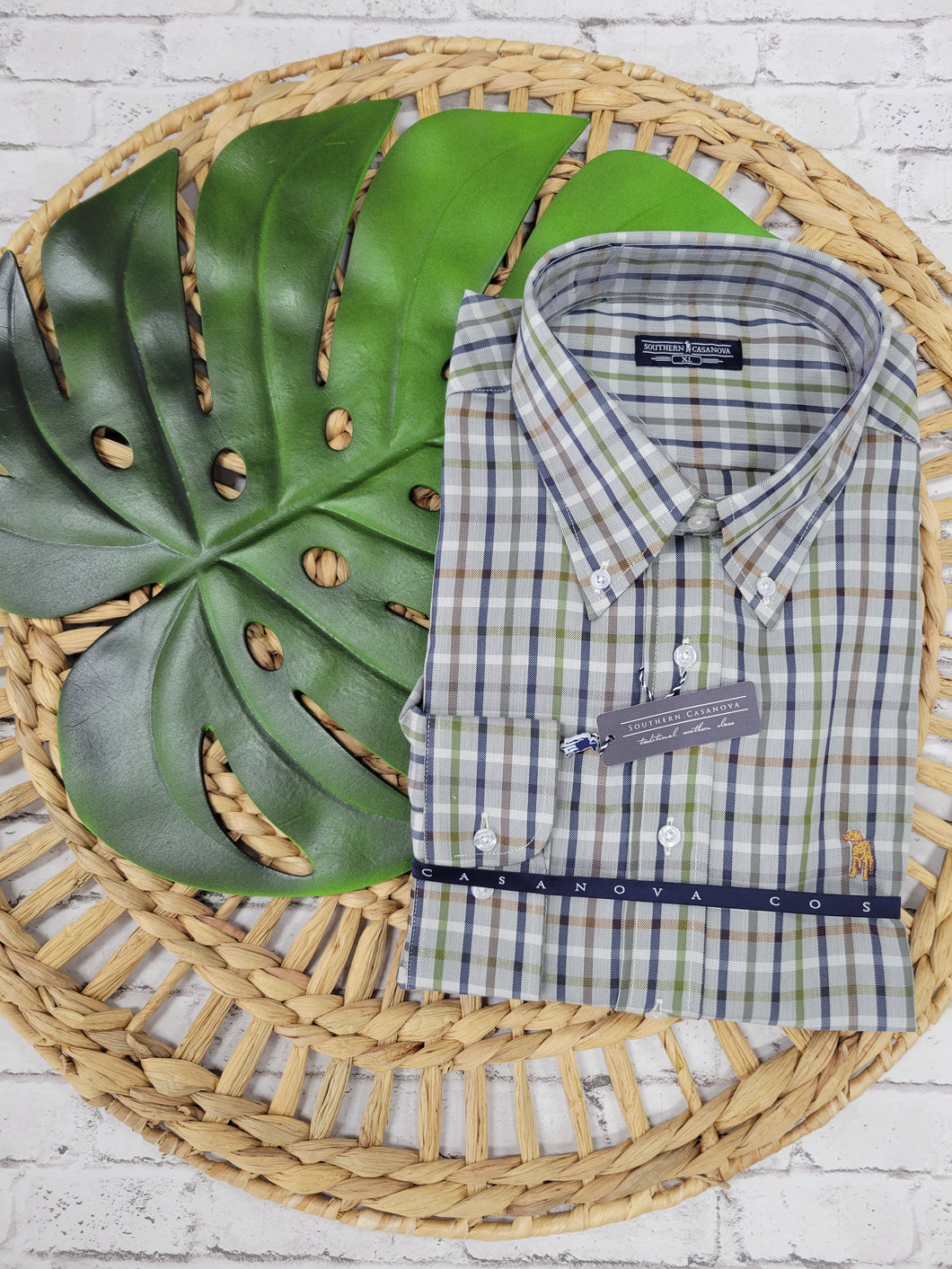 Southern Casanova Button Down Deer Path Check