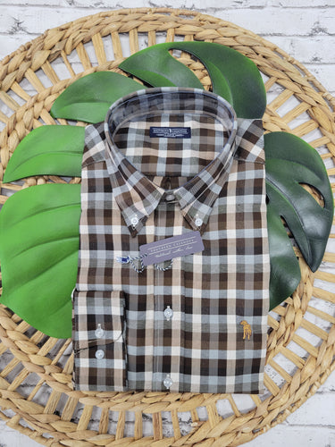 Southern Casanova Vintage Brown Check Button Down