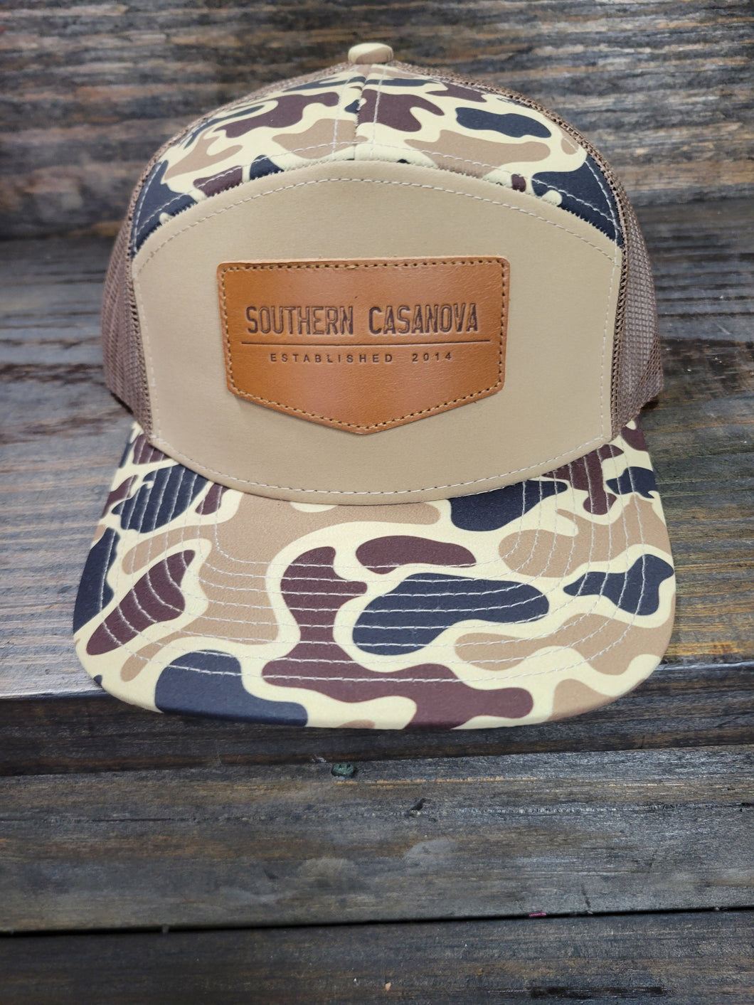 Southern Casanova Leather Patch Camo Hat