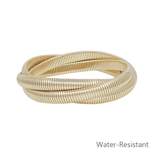 Water Resistant Matte Gold Twisted Bracelet