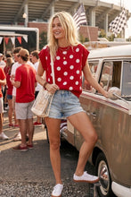 Red and white dot sweatr