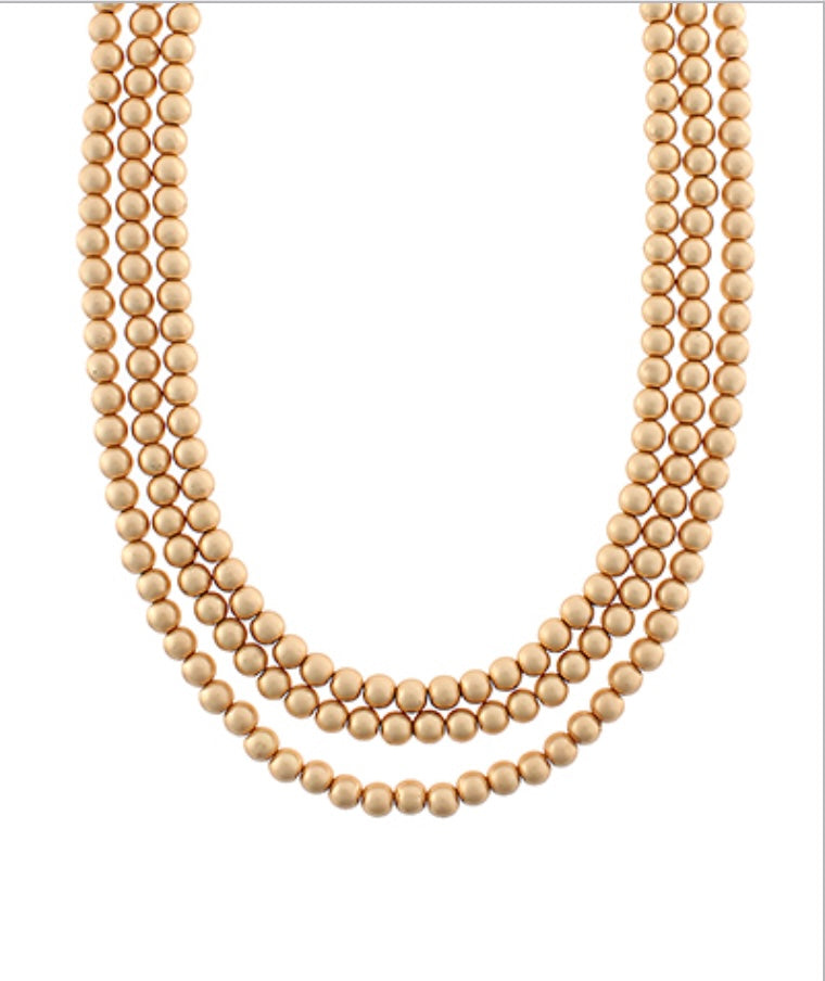 3 Layered CCB Ball Necklace