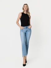 Vervet High Rise Frayed Uneven Raw Hem Kick Flare Jeans