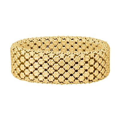 Matte Gold Metal Textured Stretch Bracelet