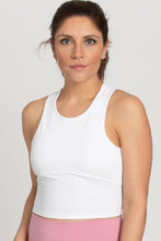 Gold Hinge Bright White Ribbed Yoga Top