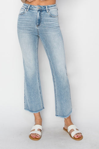 HIGH RISE ANKLE WIDE STRAIGHT JEANS