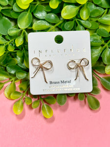 Gold Bow Stud Earrings