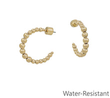 Gold Graduated Beaded Hoop Earring