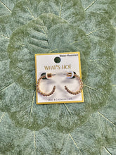 Gold Graduated Beaded Hoop Earring