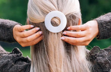 Teleties Coconut White | Small | Flat Circle Hair Clip