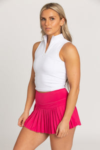 Gold Hinge Hot Pink Pleated Skirt