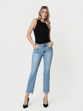 Vervet High Rise Frayed Uneven Raw Hem Kick Flare Jeans