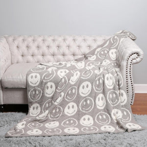 Gray Smiley Blanket