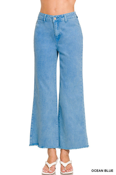 Frayed Hem/Wide Leg Pants