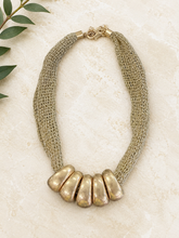 Geometric Trapezoid & Mesh Necklace
