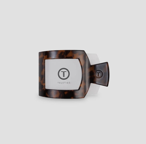 Teleties Square Flat Hair Clip | Med. | Tortoise