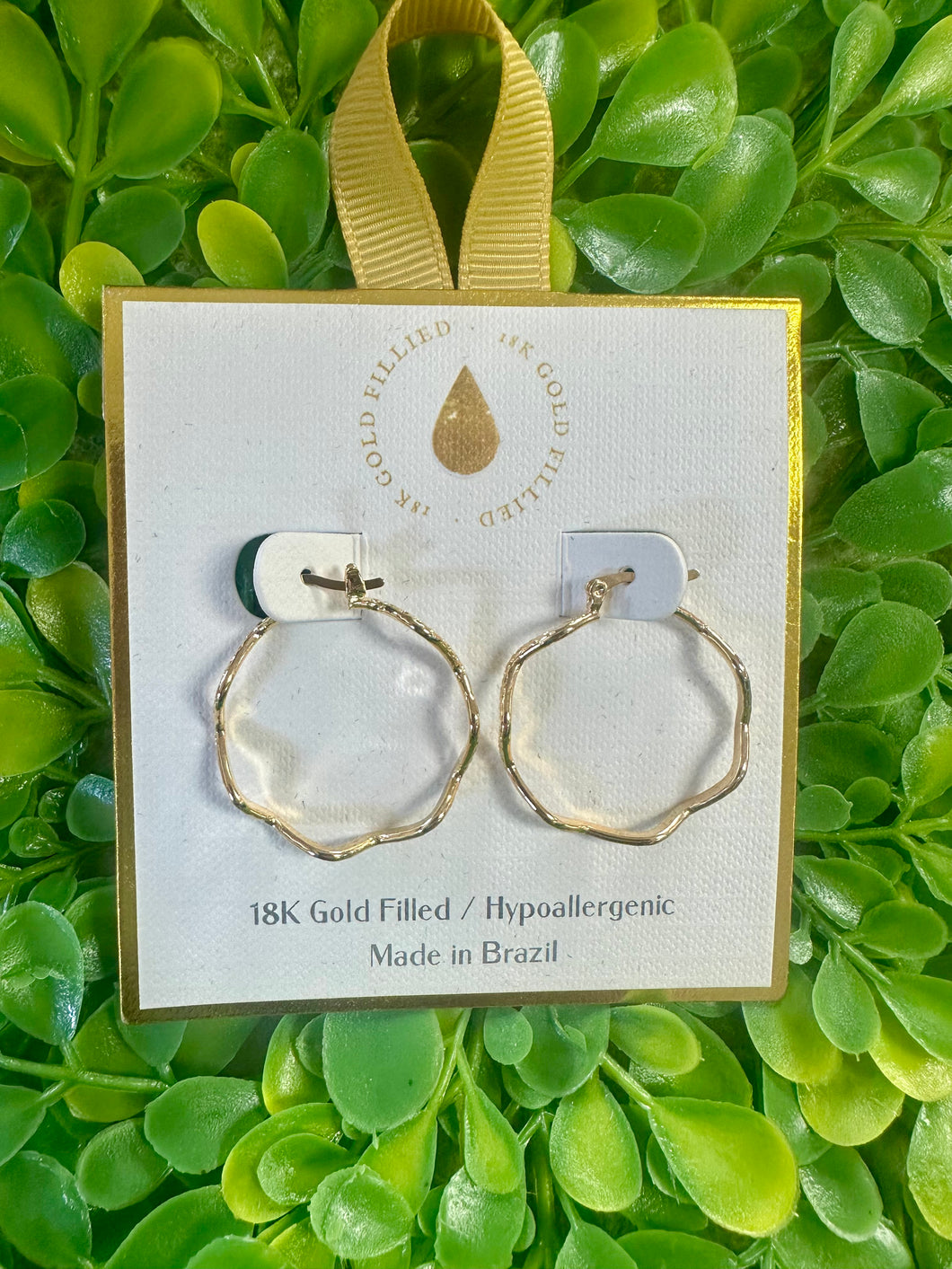 18K Gold Filled Wavy Hoop Earrings