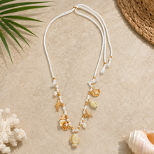 Braided Necklace Featuring Beach Charms