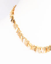 Metal Fringe Necklace Worn Gold