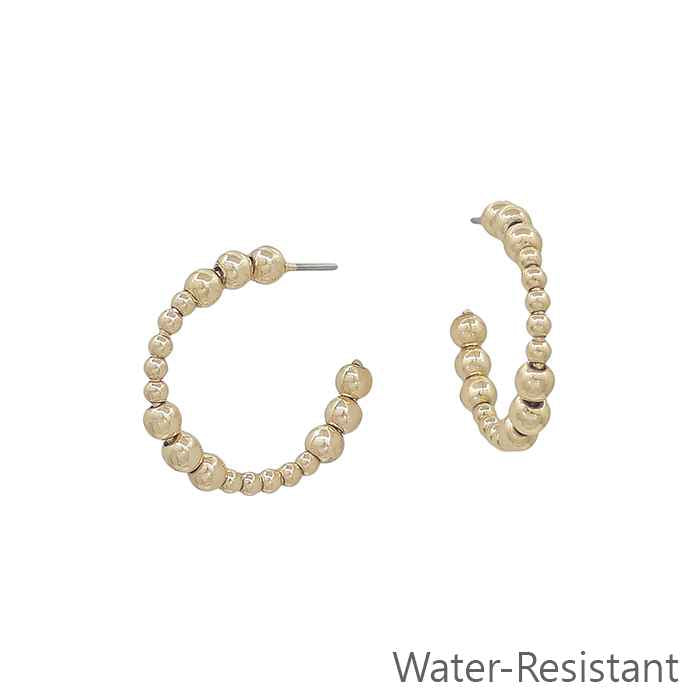 Water Resistant Gold Hoop Earrings