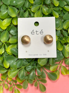 Large Gold Ball Stud Earrings