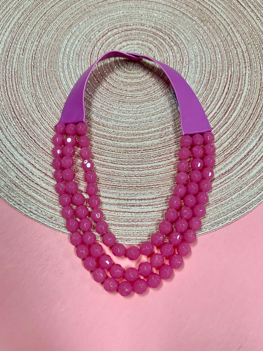 3 Row Faceted Bead Necklace