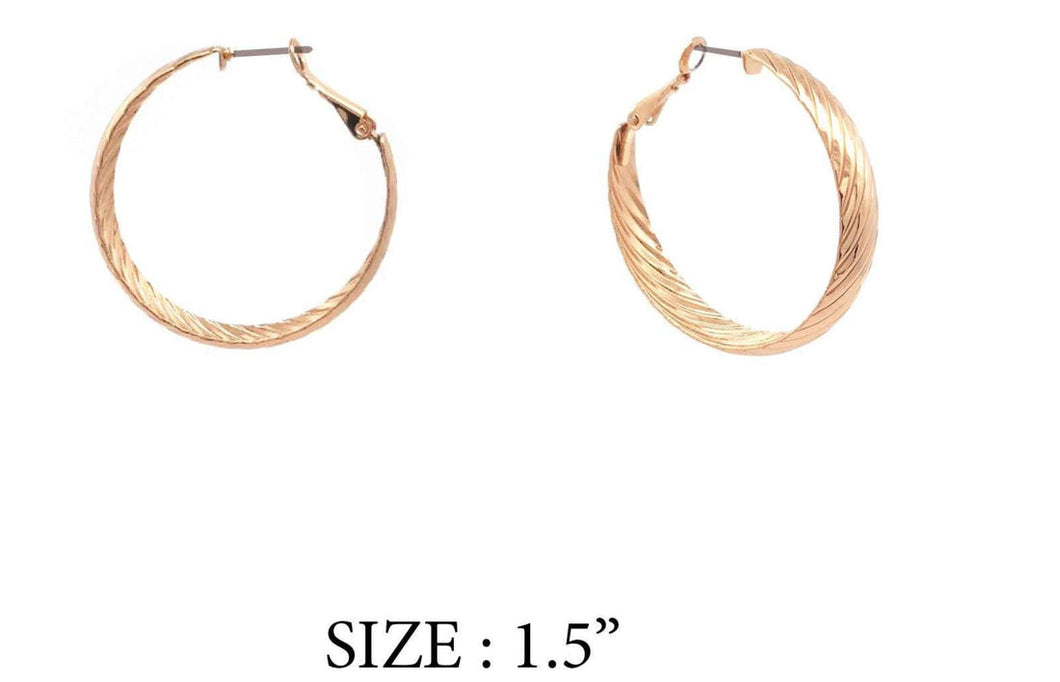 Textured Gold Hoop Earrings