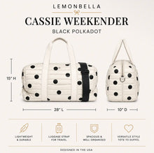 Cassie Weekender Duffel Bag | Black Polkadot