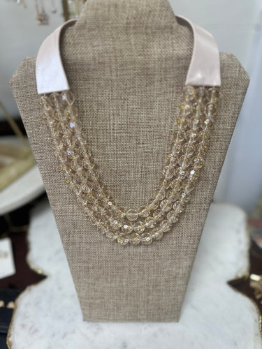 3 Row Faceted Bead Necklace