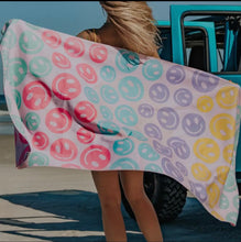 Pastel Happy Face Pool Beach Towel
