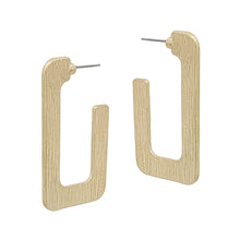 Worn Gold Rectangle Earrings