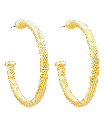 Cable Hoop Earrings