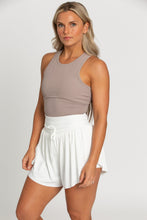 Gold Hinge Taupe Ribbed Yoga Top