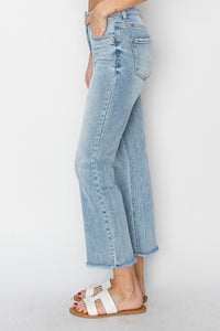 HIGH RISE ANKLE WIDE STRAIGHT JEANS