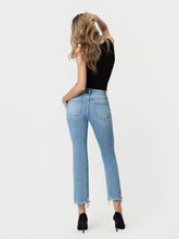 Vervet High Rise Frayed Uneven Raw Hem Kick Flare Jeans