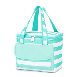 Mint Stripe Cooler Bag