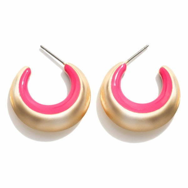 Pink & Gold Tone Hoops