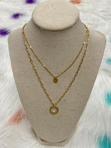 Matte Gold Double Layer Necklace